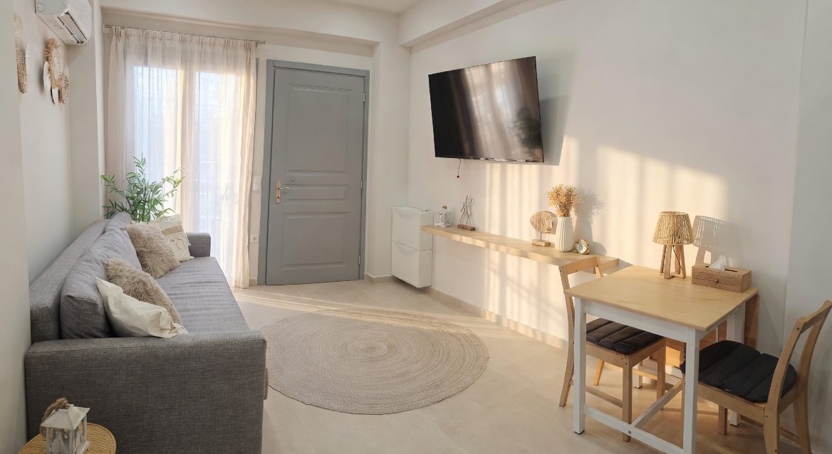 Alyki_Residences_nr3_living_room_entrance_paros_holiday_rentals_greek_villa_paros
